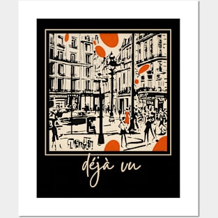 Deja Vu | Retro Paris | Girl In The Orange Dress | Impressionistic Posters and Art